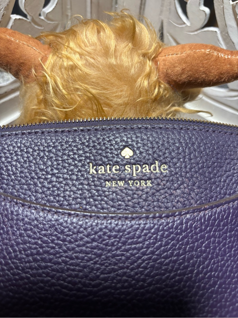 kate spade Purple Pebbled Leather Satchel with Removable Strap - Picture 6 of 11
